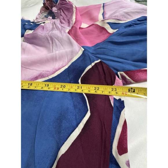 Perch Women's Shirt Top 1X Colorful Abstract Artsy Festival - Picture 6 of 10